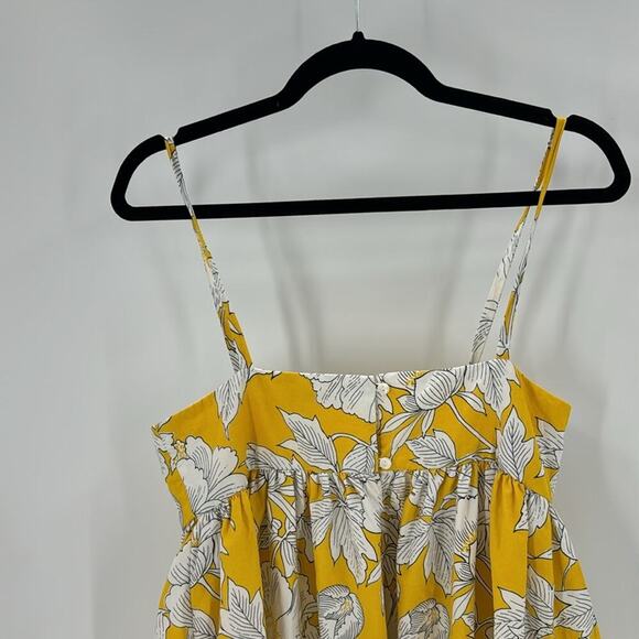 ZARA Printed Poplin DRESS TRF Yellow White Floral flowy vacation size M - Picture 6 of 8